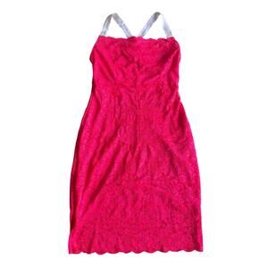 We Are HAH Tight Squeeze Pink Lace Bodycon Slip Dress XL Free People Revolve